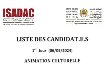 LISTE DES CANDIDAT.E.S du ANIMATION CULTURELLE