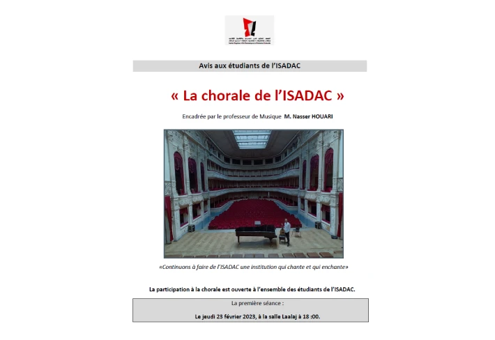 Nasser HOUARI : La chorale de l’ISADAC